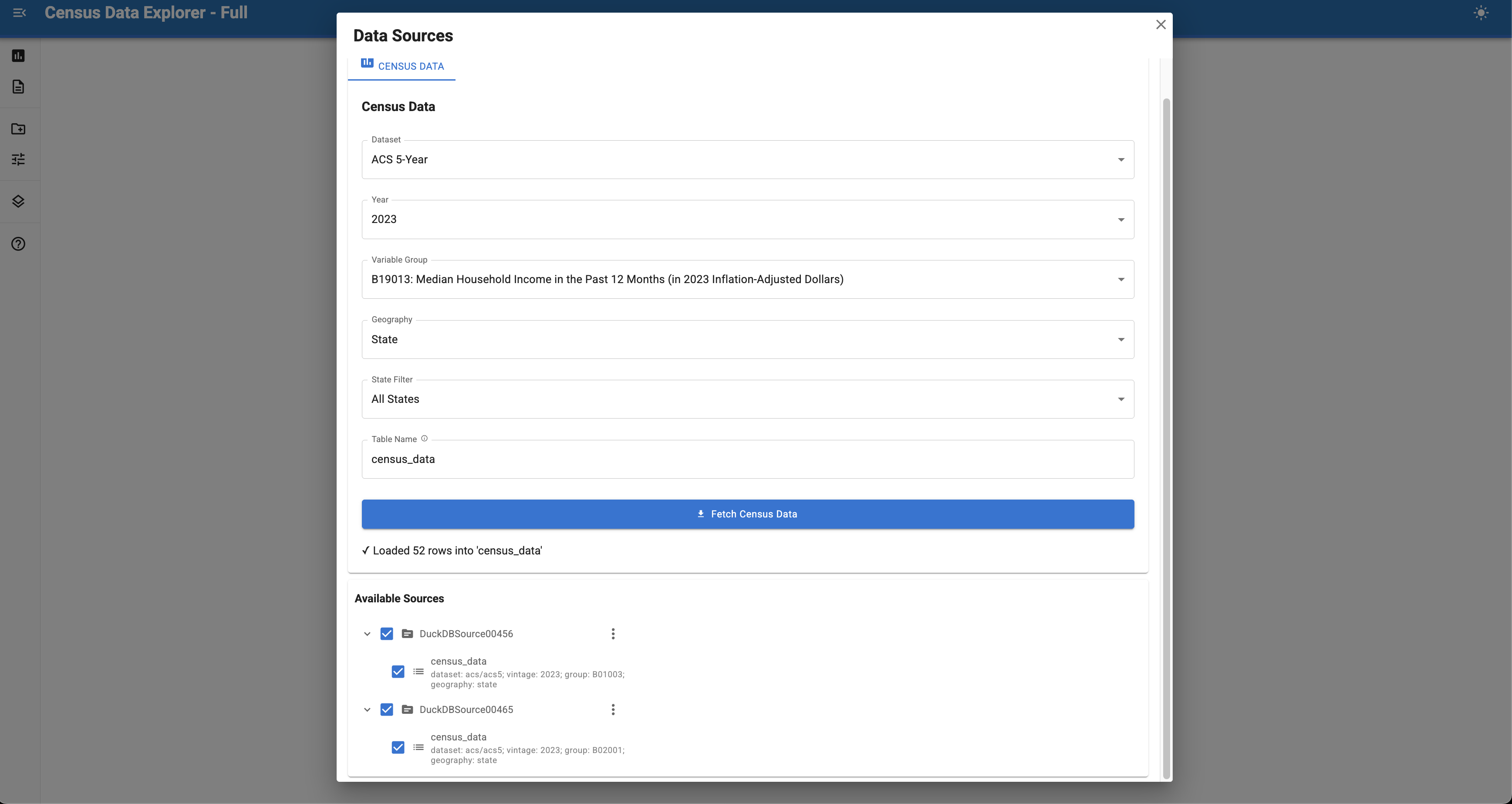 Census Data Explorer UI